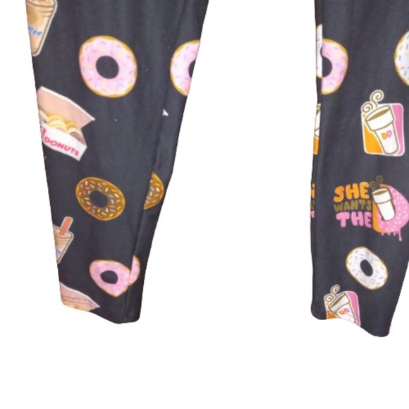Donut Coffee Womens OS Leggings Pants She Wants The D - Picture 4 of 6